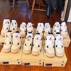 Jordan Men's Sneakers - White and Navy